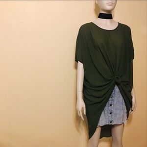 ⭐️ 3/$15 Sheer Asymmetrical T-Shirt